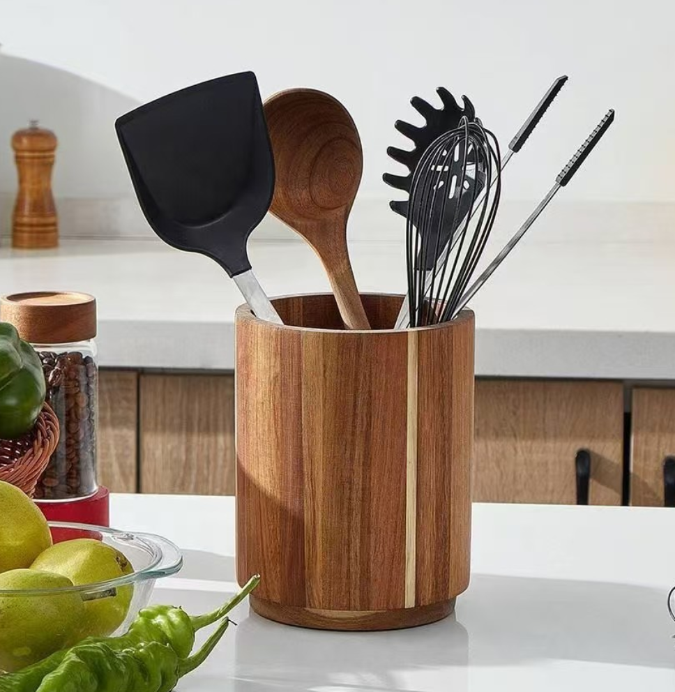 Acacia Utensil Holder