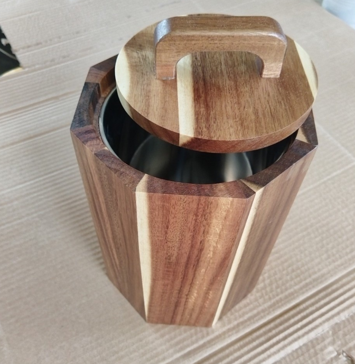 Acacia Hexagonal Ice Bucket