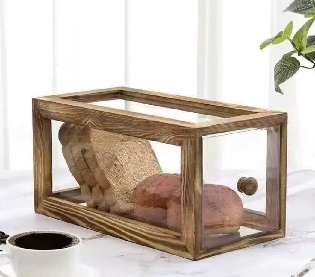 Torched Pine Bread Display Box