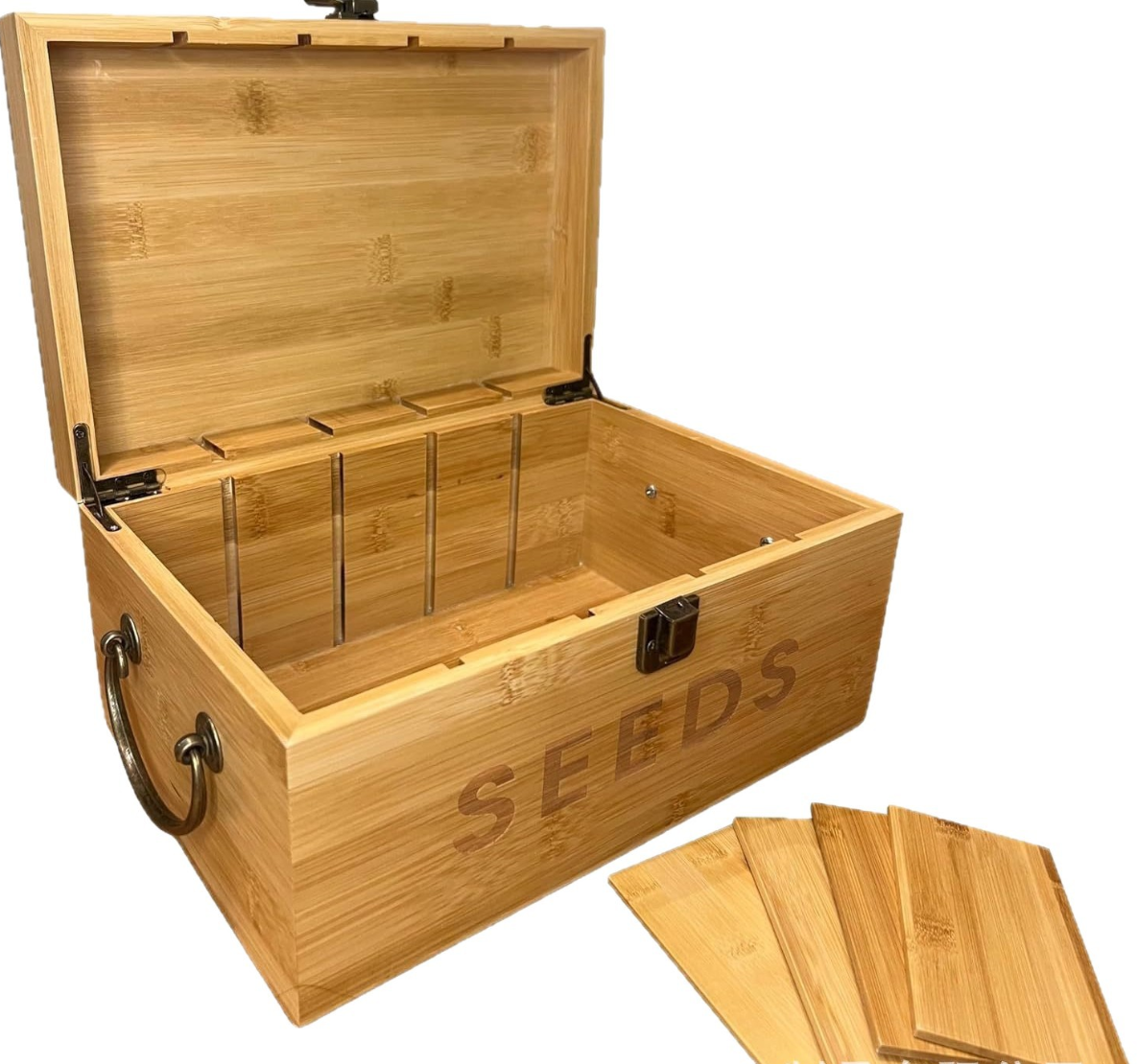 Bamboo Seed Box with Adjustable Dividers