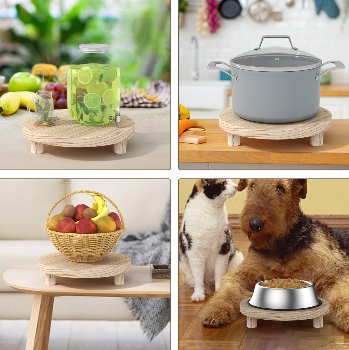 Set of 3 Round Plant Stand Risers