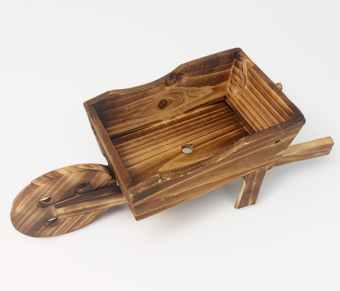 Wooden Wheelbarrow Flower Planter