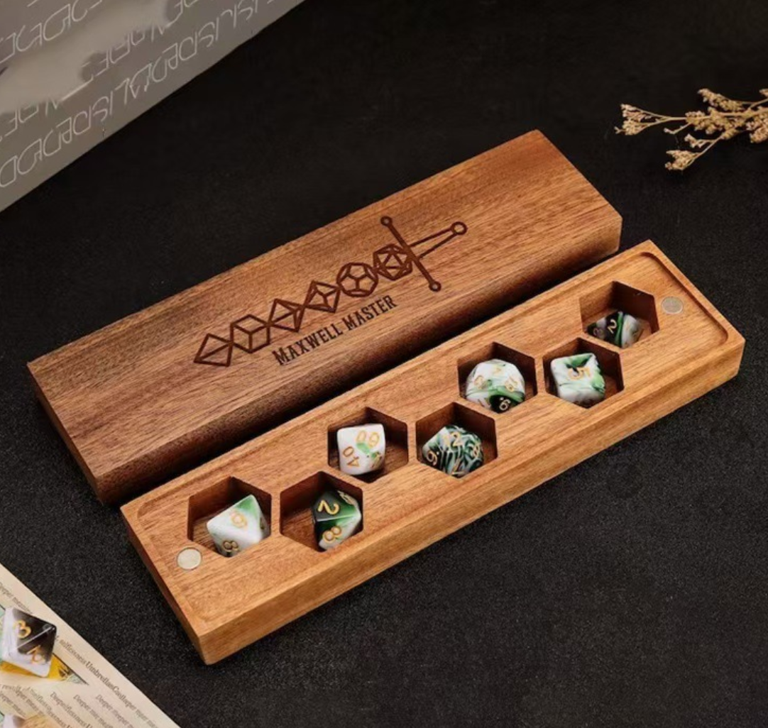 Sapele Magnetic Dice Display Box