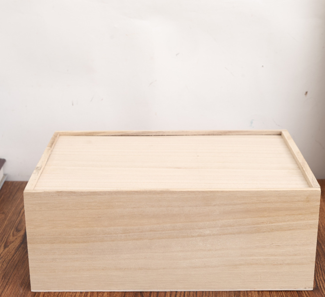 Paulownia Flat-Top Sliding Lid Box