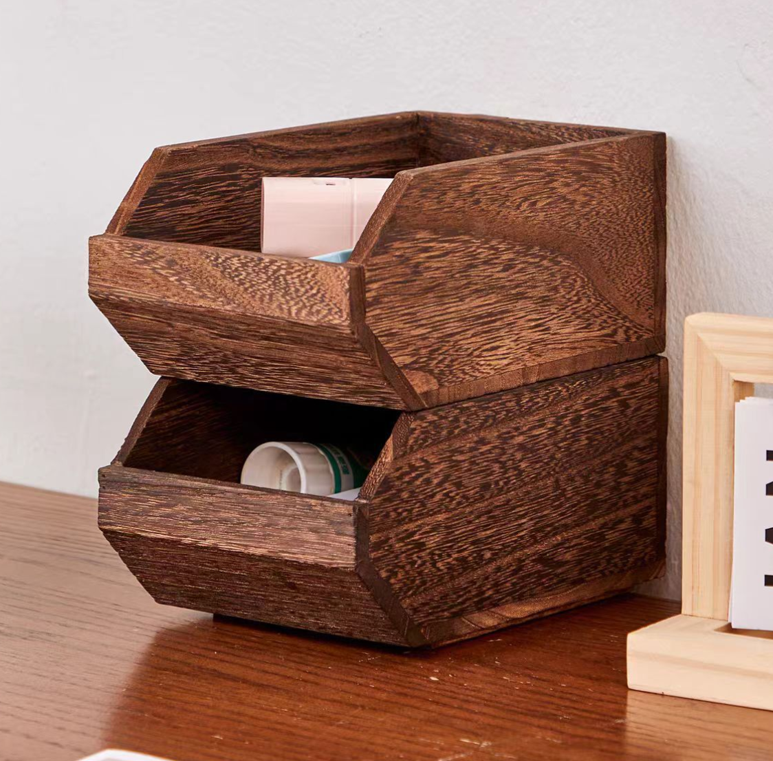 Paulownia Stackable Storage Bins