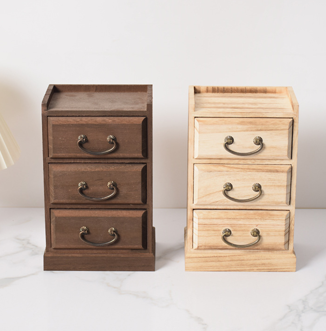 Paulownia Mini Drawer Pair (Walnut + Natural)