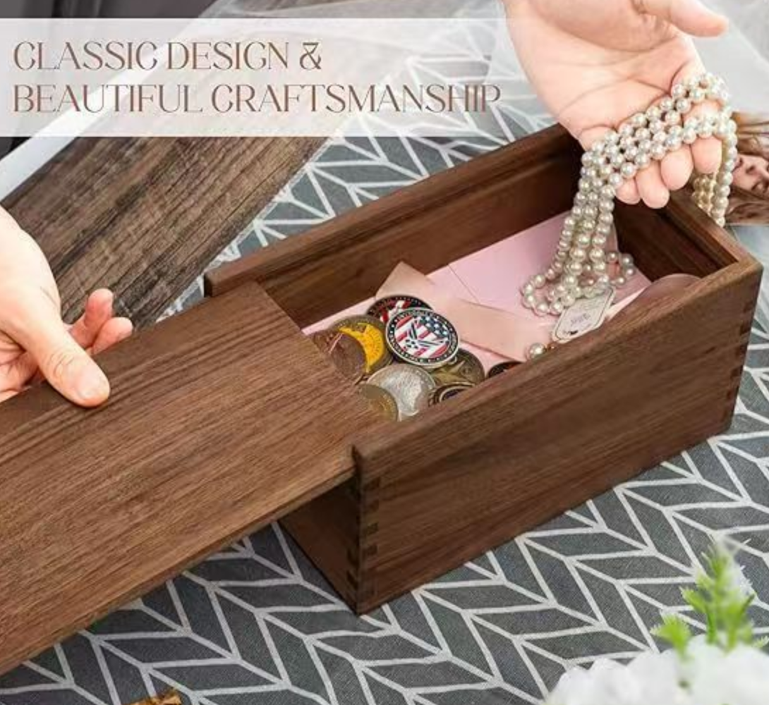 Sliding Storage Box (Stained Pine)