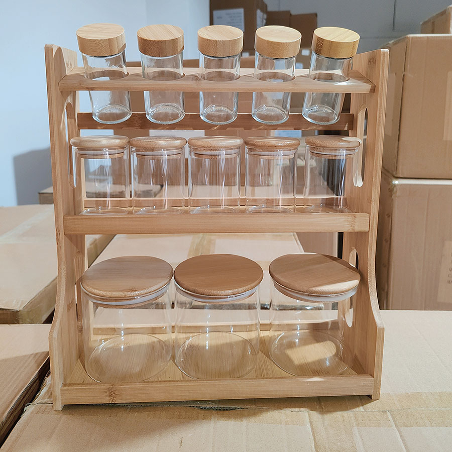 3-Tier Bamboo Spice Rack Organizer