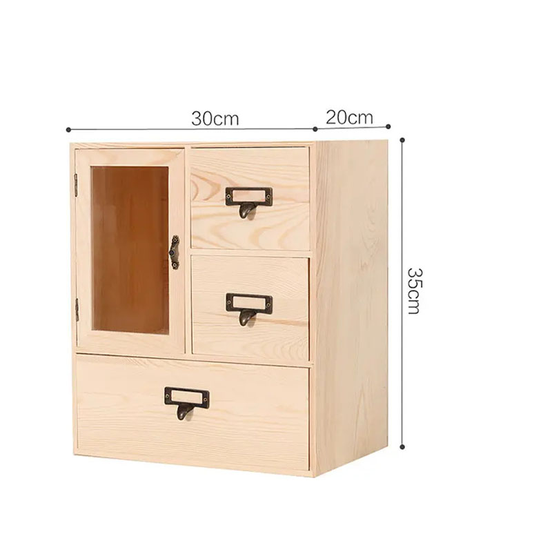 Three-Layer Wooden Desktop Storage