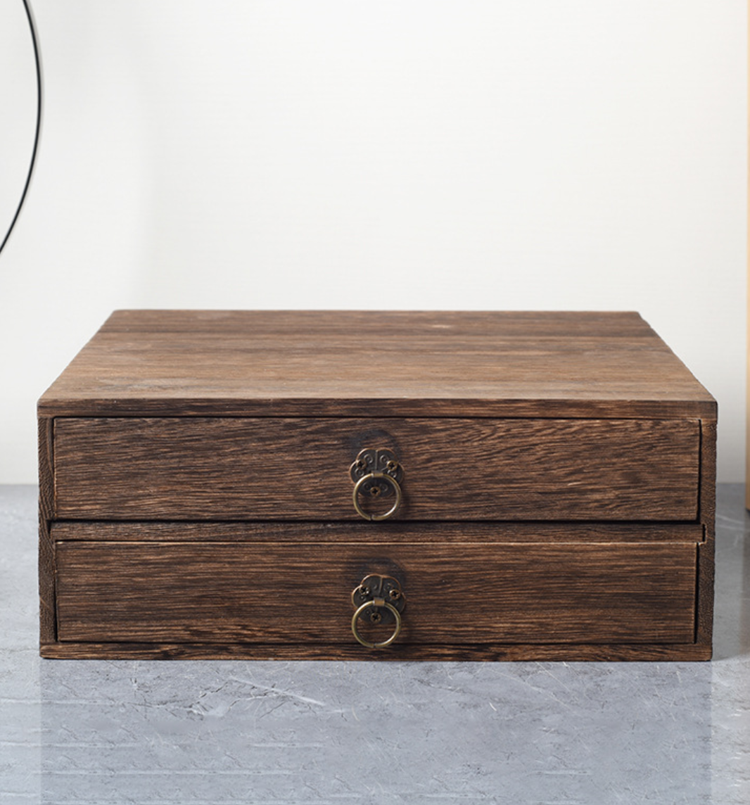 Rustic 2-Drawer Tea / Storage Box