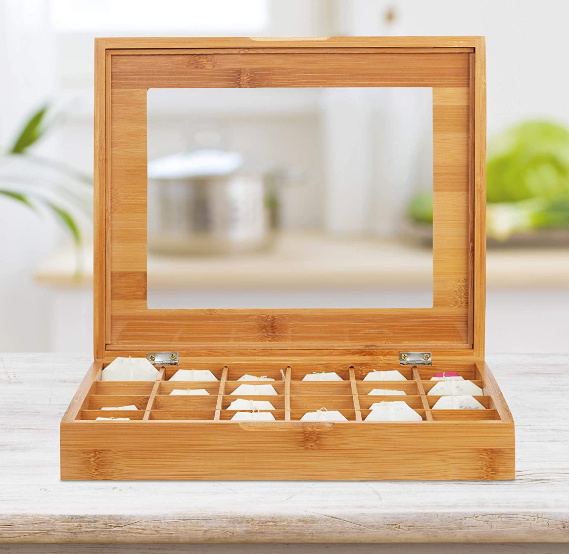 Bamboo 12-Compartment Spice / Tea Box