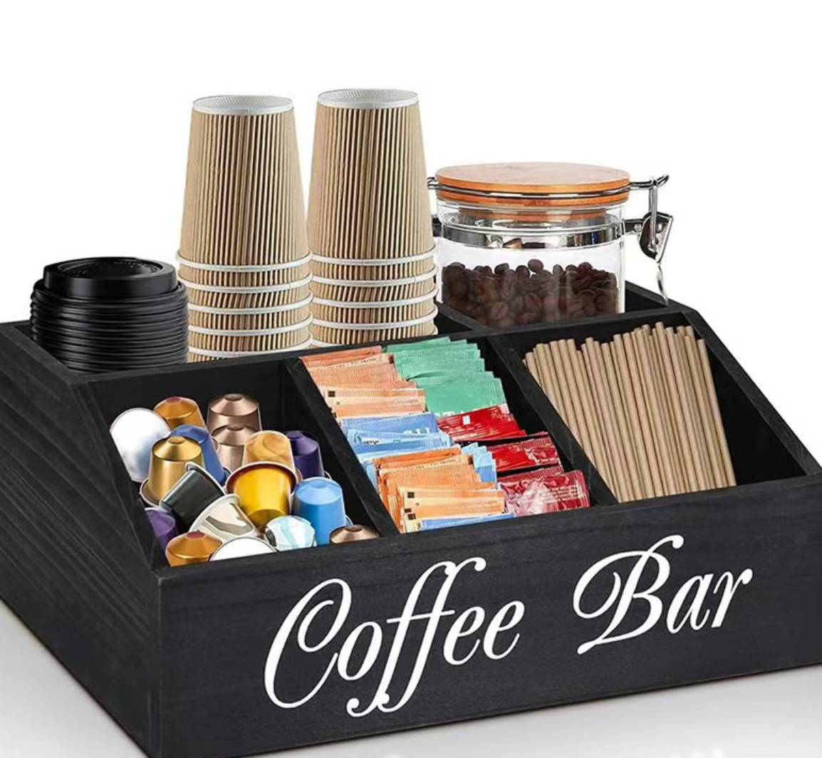 Black "Coffee Bar" Station Caddy