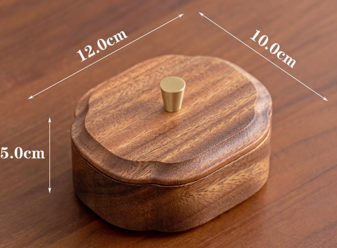 Walnut Round Spice / Salt Box