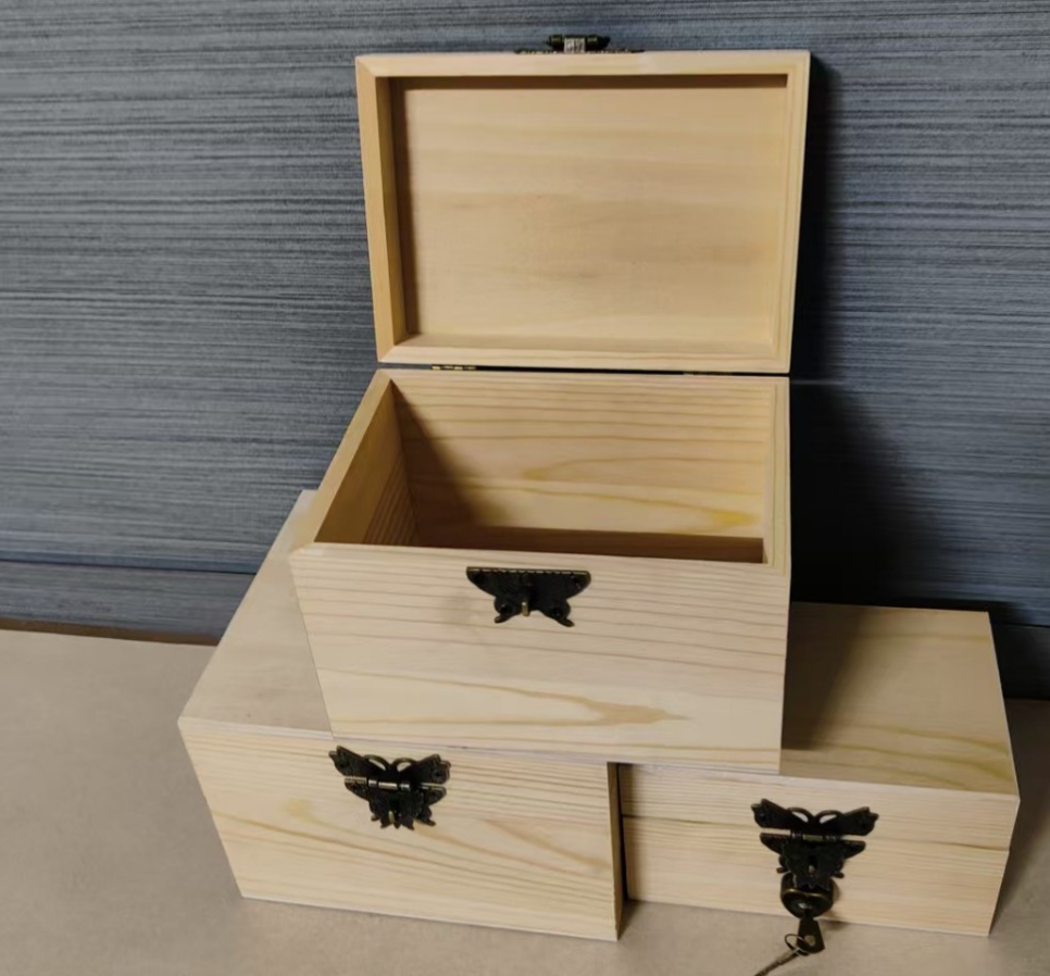 Pine Hasp-Lock Stacking Trio